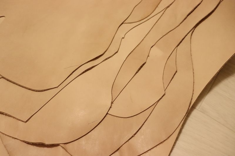 生成り 161ds ヌメ革 牛革 バングラデシュ レザー 素上げ 半裁 一枚革 レザークラフト 革 皮 本革 diy 生地 材料