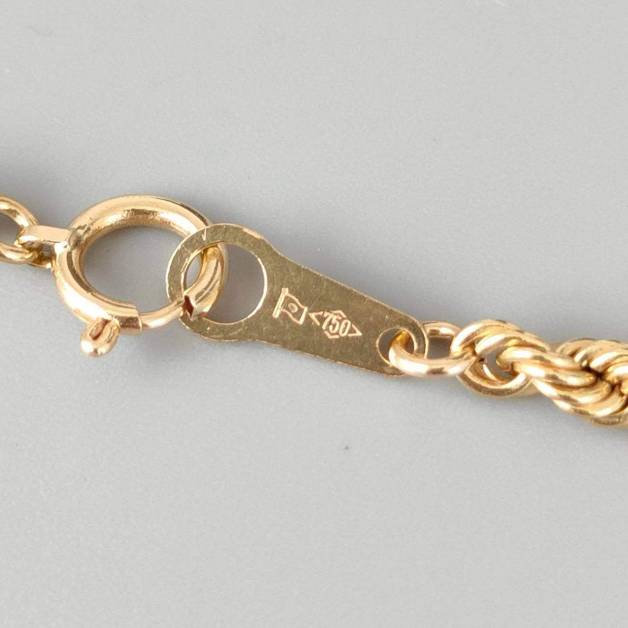  18金 K 18 パイプロープチェーン ネックレス 造幣局刻印 メンズ 10.5 g 50㎝ D 135 ネックレス アクセサリー