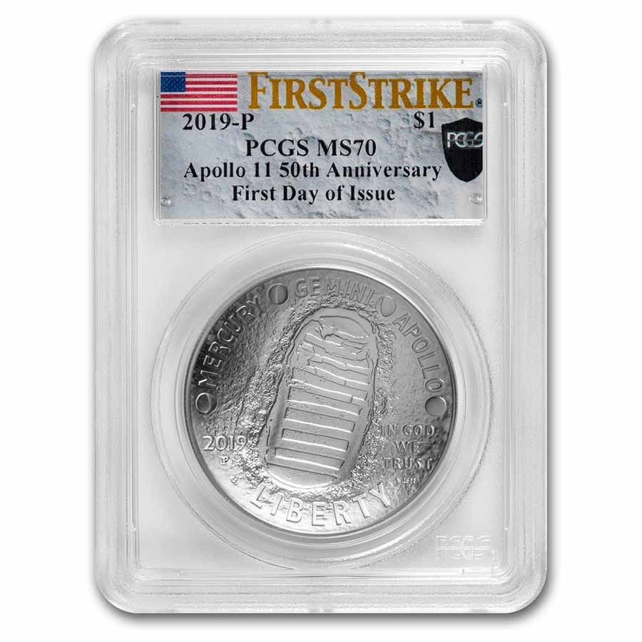 2019-P Apollo 11 50th Anniversary $1 Silver MS-70 PCGS (FDI