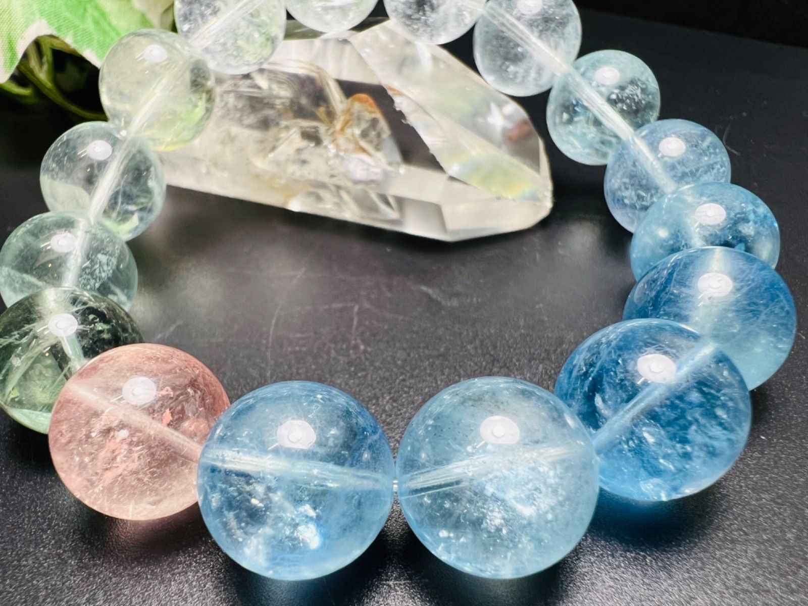 ミックスベリルブレス 高品質 透明感 永遠の若さ 幸福 指導者