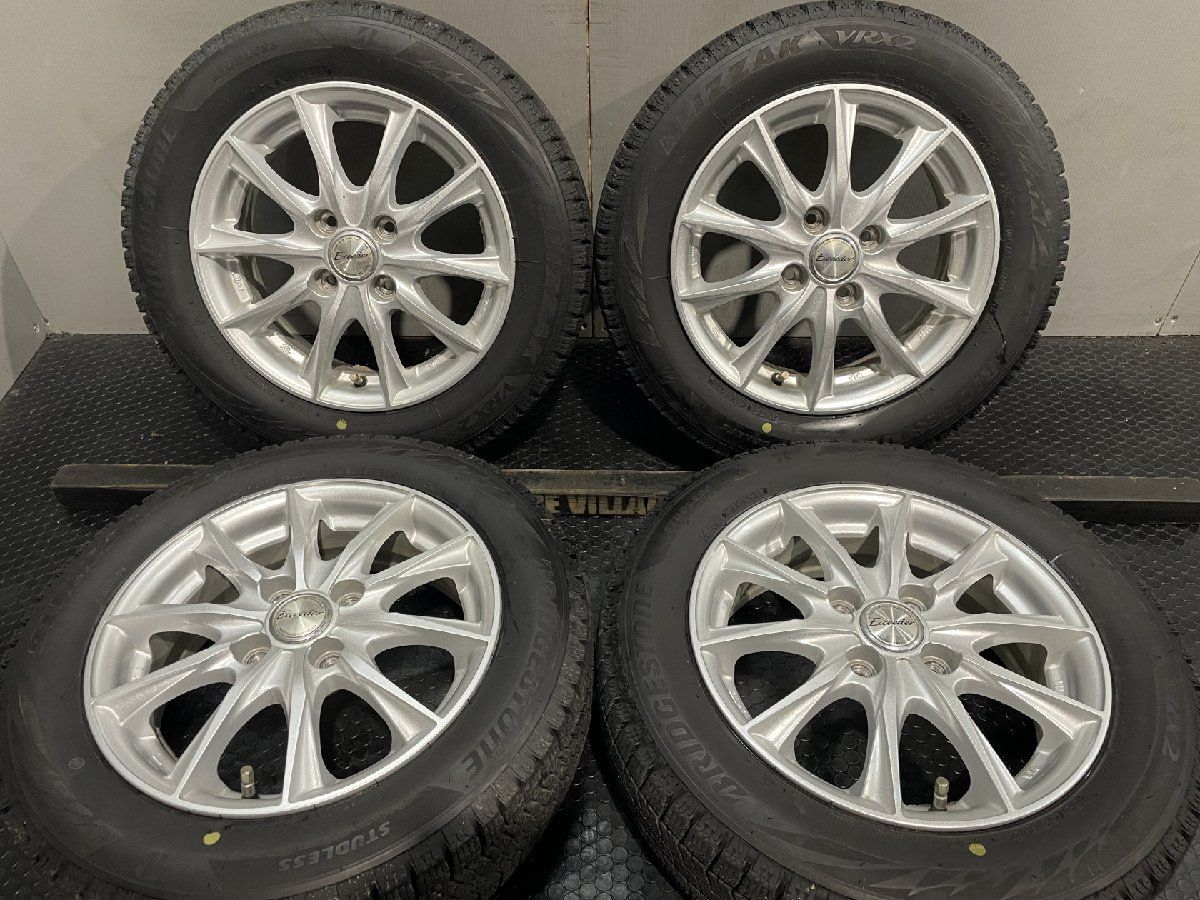 BS BLIZZAK VRX2 165|65R14 スタッドレス HOT STUFF Exceeder 14インチ 5J4HPCD100 38 21年製 バリ溝 ルーミー等 KTK397