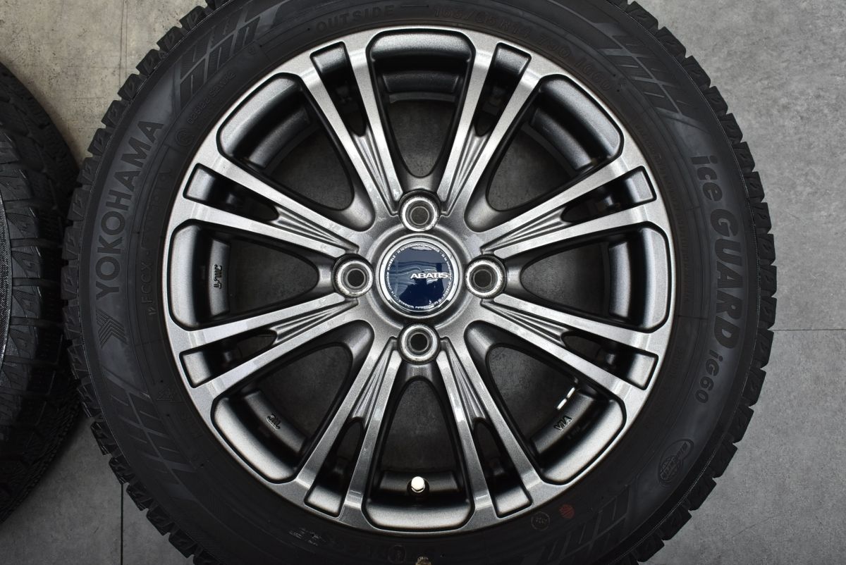 美品-ABATIS14×5J+39 PCD100 ヨコハマ 165/65R14 美品】ABATIS 14in 5J +39 PCD100 ヨコハマ アイスガード6 iG60 165