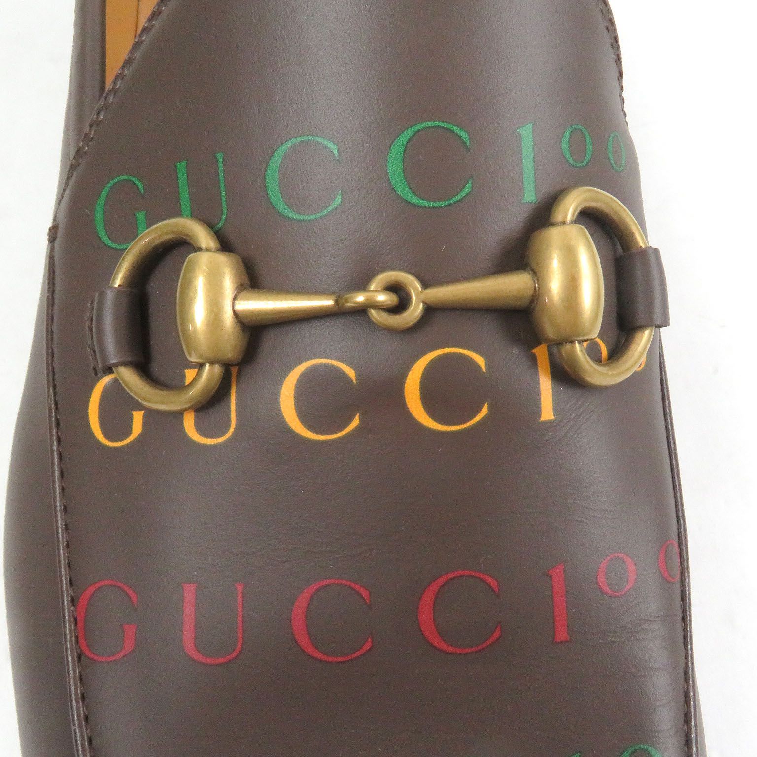 【美品】GUCCI/ホースビットローファー/ブラウン 未使用品□GUCCI グッチ 677069 レザー 100周年記念 ホース