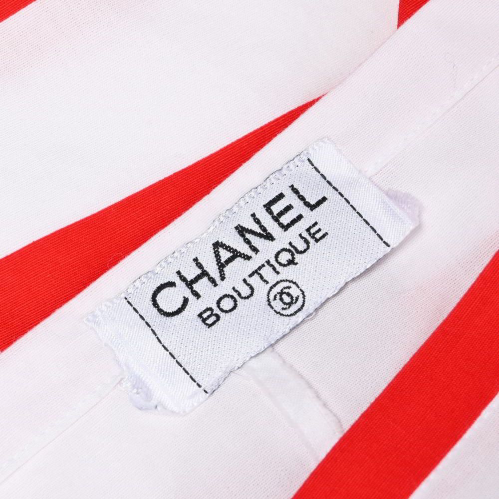 CHANEL ボーダー マリン バックボタン トップス - メルカリ 