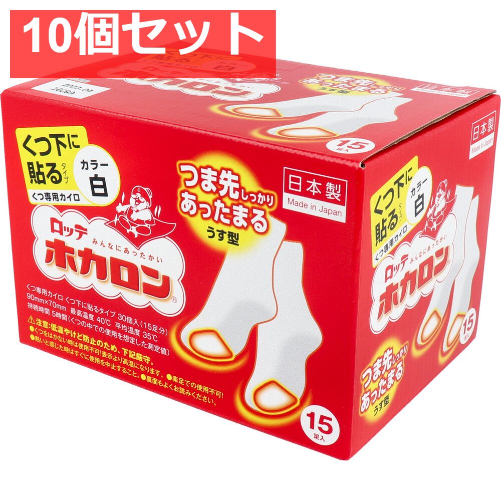ロッテ ホカロン くつ下に貼るタイプ くつ カイロ 15足入 10個セット