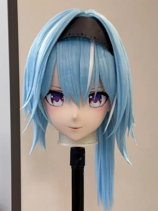全頭マスク カツラ付き ロック付き NO.333 衣装付き ドール ヘッドロリータ人形 コスプレ 変身 仮装 着ぐるみ kigurumi 二次元