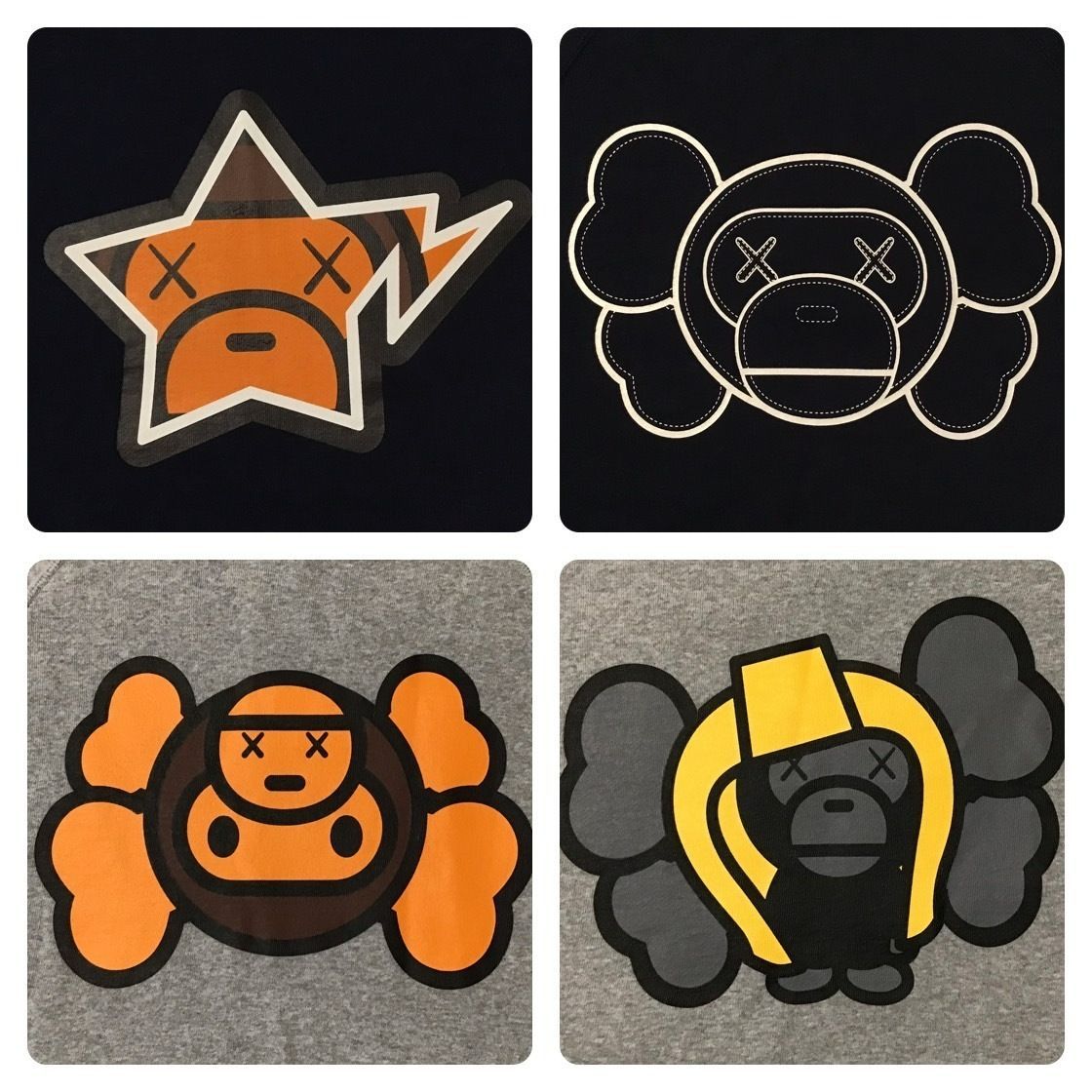 ☆リバーシブル☆ KAWS MILO BAPE STA 長袖スウェット Sサイズ a