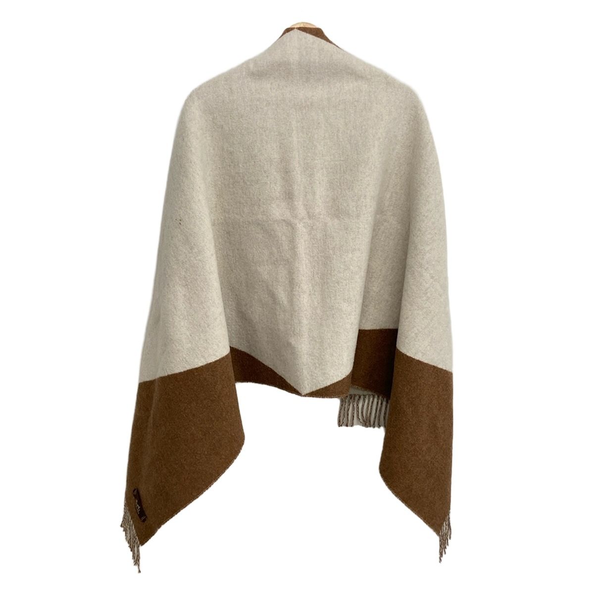 HERMES(エルメス) ストール(ショール) - ダークブラウン×アイボリー  