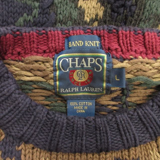 80s ラルフローレン チャプス カーディガン ハンドニット 水兵タグ ☆80s ラルフローレン チャプス カーディガン ハンドニット 水兵タグ