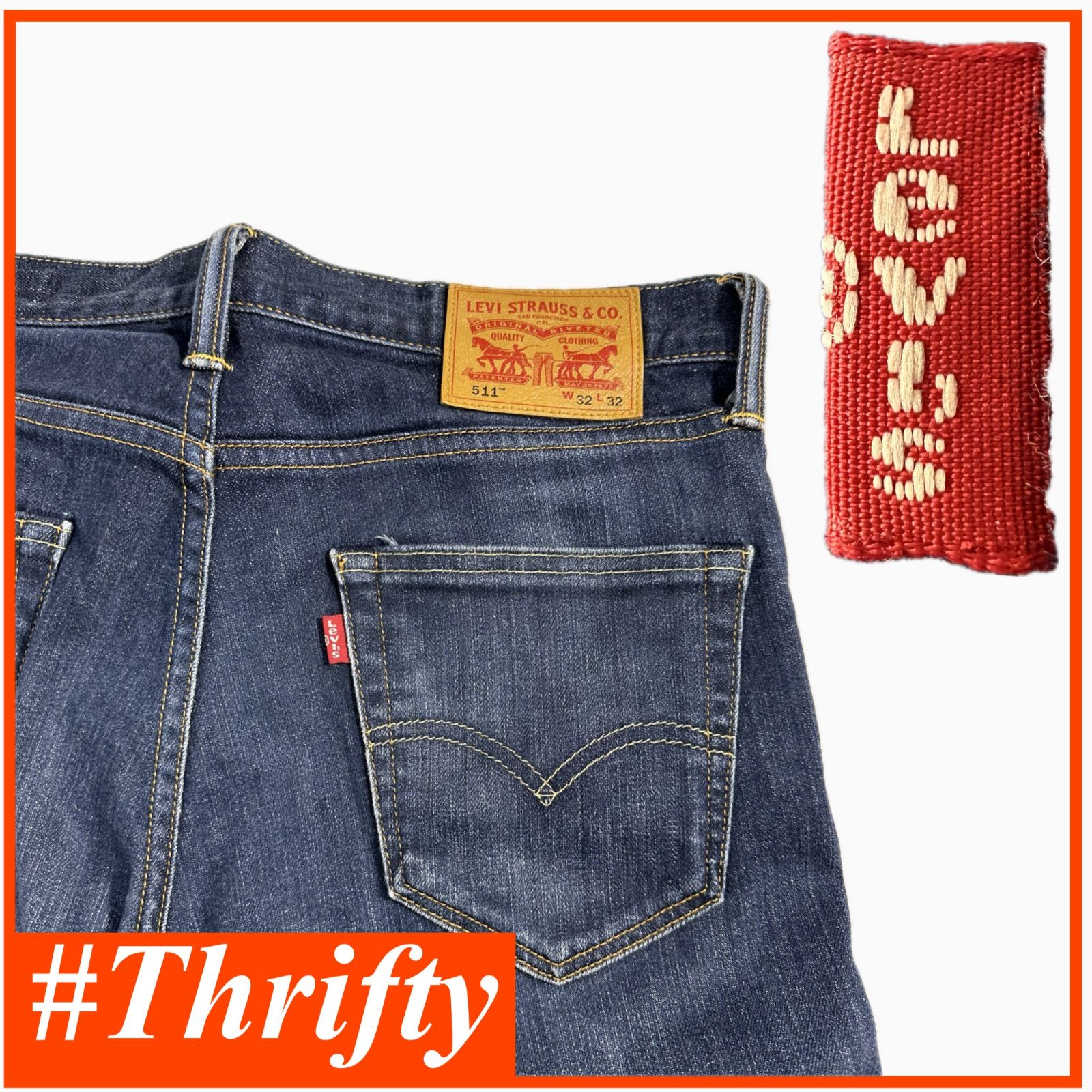 Levi's 511 ストレートデニム W30 L32 リジット 送料無料 即決 ☆リーバイス 日本製 511☆W32 セルビッチ 赤耳