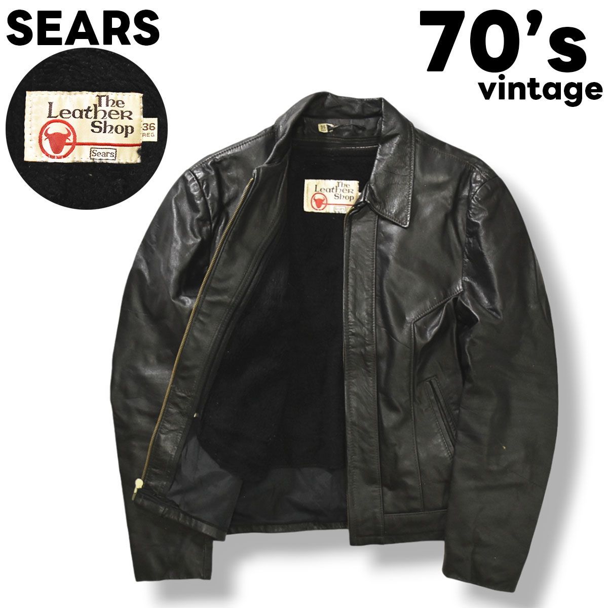 シアーズ　A-2型　USA製 leather jacket 牛革 シアーズ A-2型 USA製 leather jacket 牛革 希少なUSA製 シアーズ sears 革