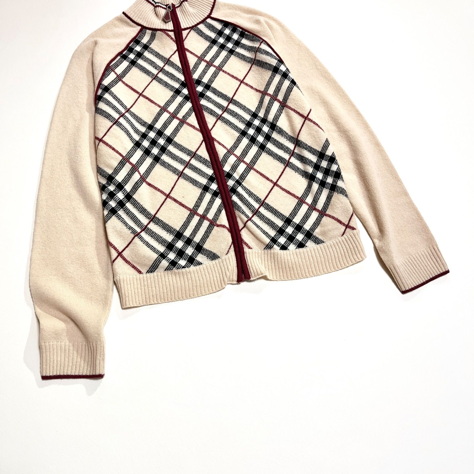 BURBERRY ノバチェック柄 半袖ニットセーター Burberryノバチェック柄ニットセーター BURBERRY ノバチェック柄