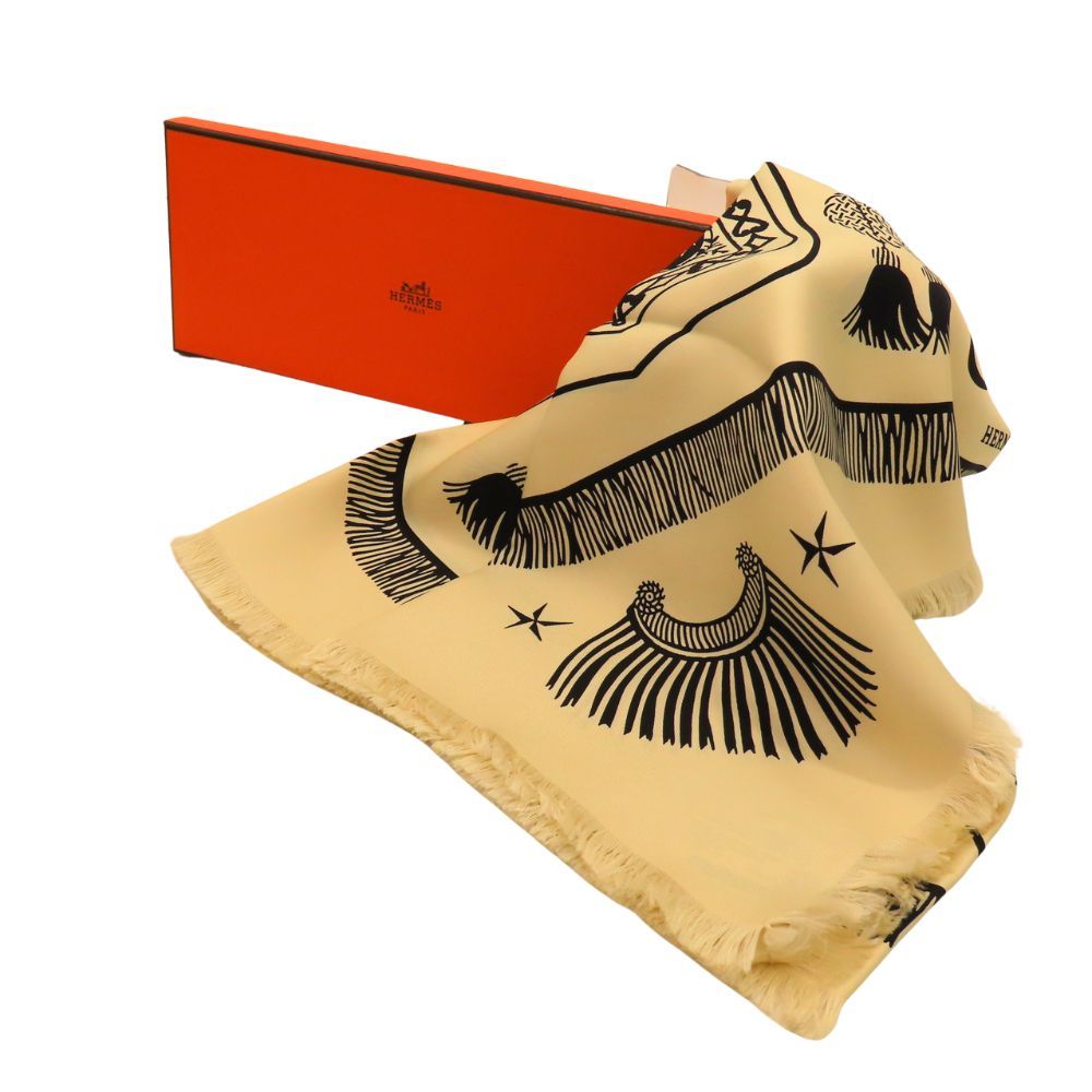 中古】HERMES エルメス CARRE カレH 80 サーベル飾袋 フリンジ