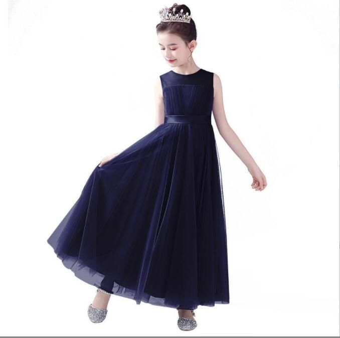 子供ドレス キッズドレス 子どもドレス ロング丈 発表会ドレス ジュニア 女の子 ロング コンクール ドレス 結婚式 キッズ こども フォーマル リボン ブルー ミントグリーン ノースリブ 無地 ピアノ発表会 yingx01