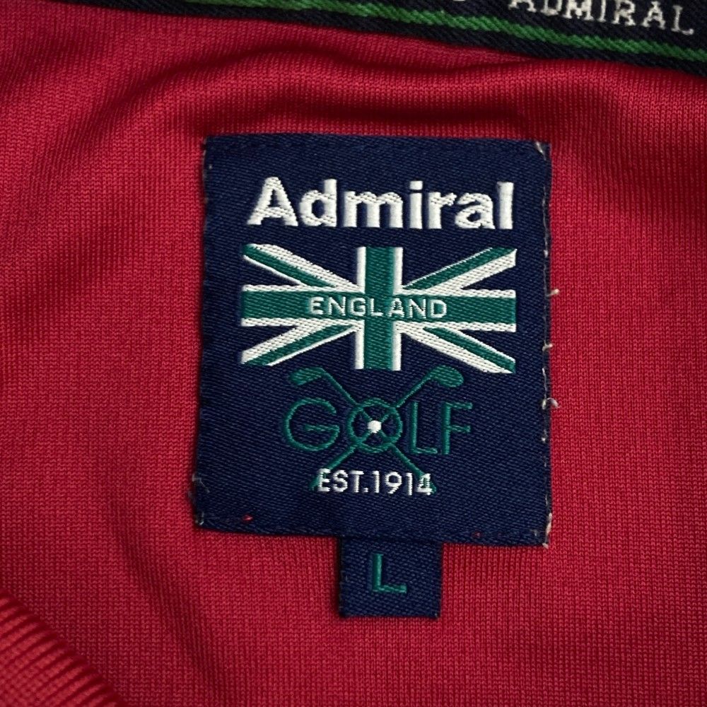 サイズ：L ADMIRAL アドミラル  半袖ポロシャツ  レッド系 [240101470399] ゴルフウェア メンズ ストスト サイズ：L ADMIRAL アドミラル 半袖ポロシャツ レッド系