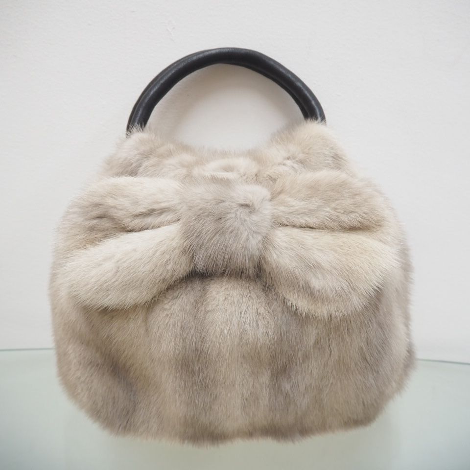 UPCYCLE×FURSHOP ☆サファイアミンク リボンバッグ☆ - メルカリ