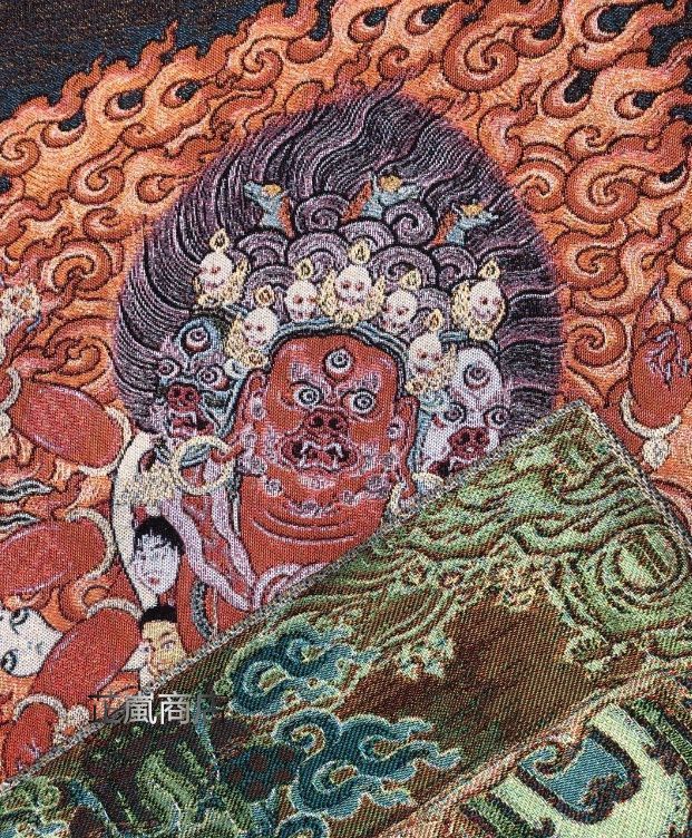 チベット密教 馬頭明王タンカ 金糸刺繍芸術品 地蔵菩薩（じぞうぼさつ）