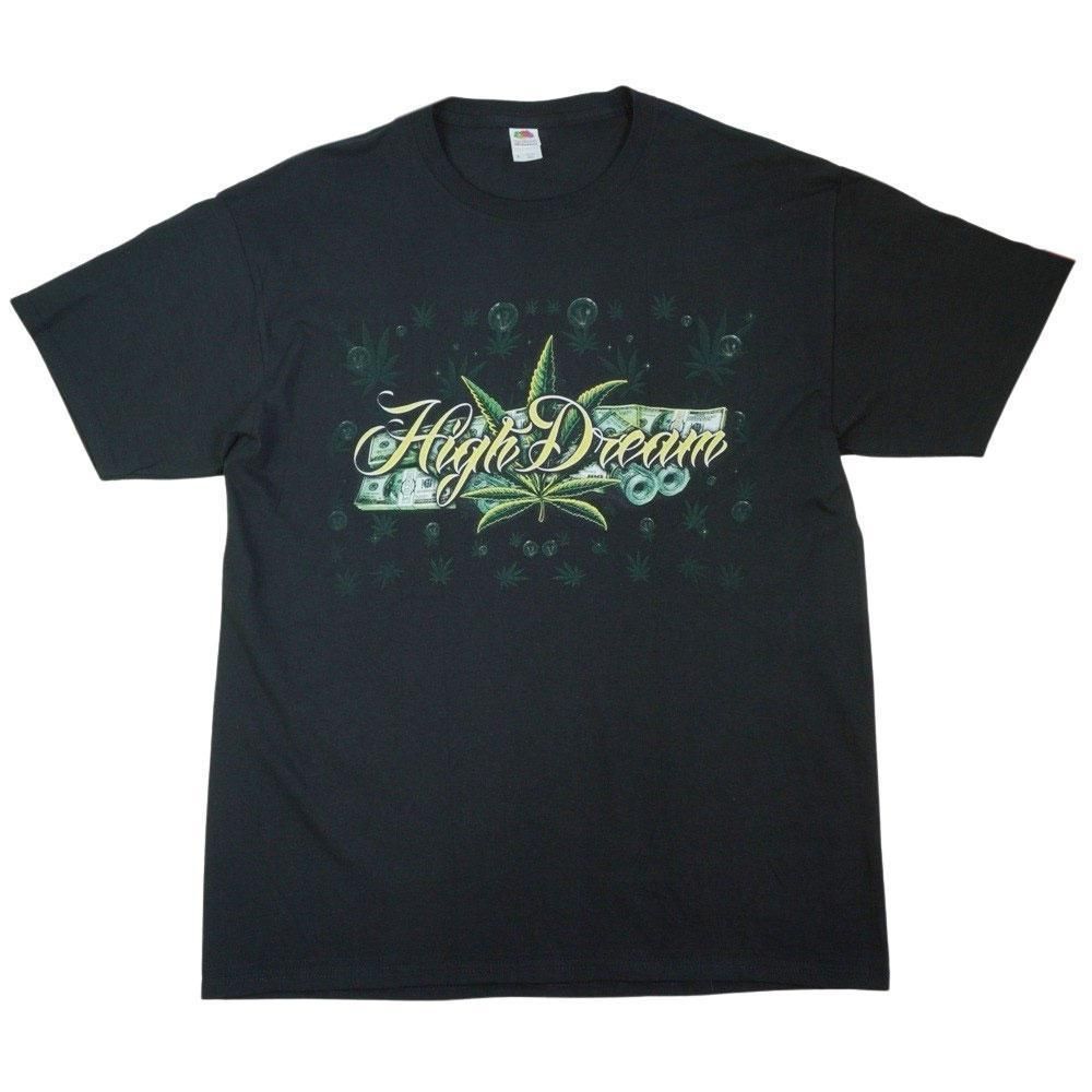 ガンジャ大麻マリファナウィードganja両面プリントティーTシャツ