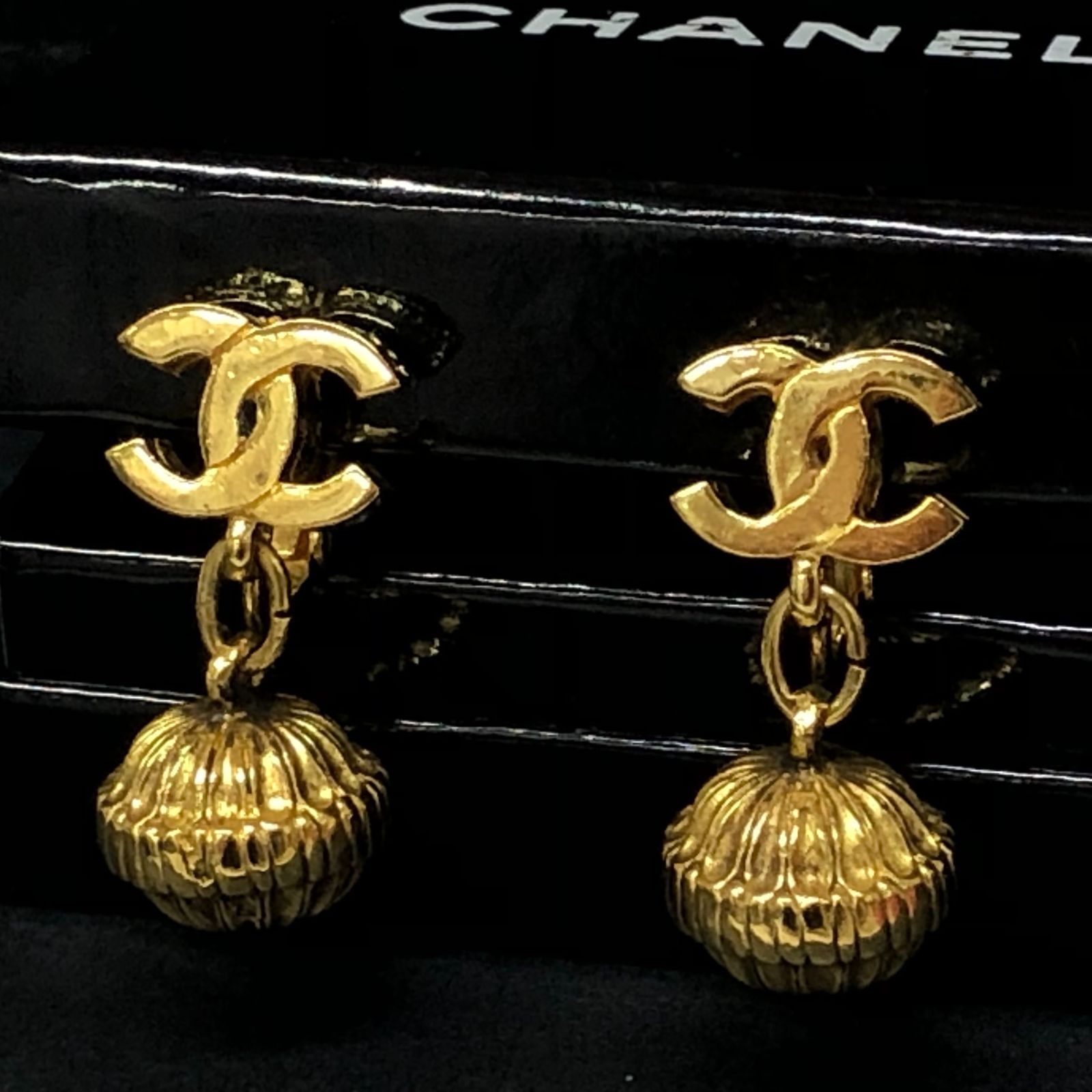 m001 X 60 シャネル イヤリング ココマーク ゴールドカラー デポーズ刻印 CHANEL DEPOSE 283 ヴィンテージ コスチュームジュエリー