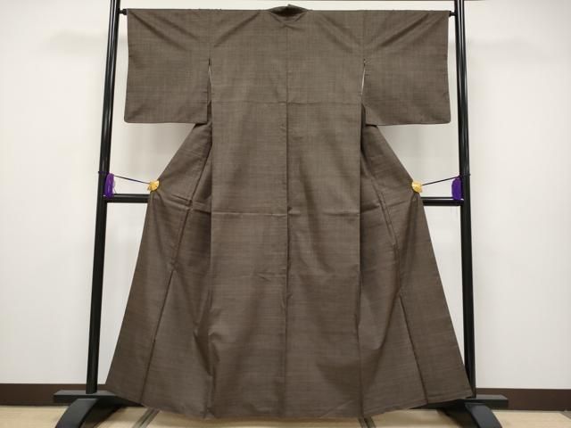 平和屋着物○本場大島紬 泥染め 一元7マルキ 石畳 正絹 逸品 AABA0125zg