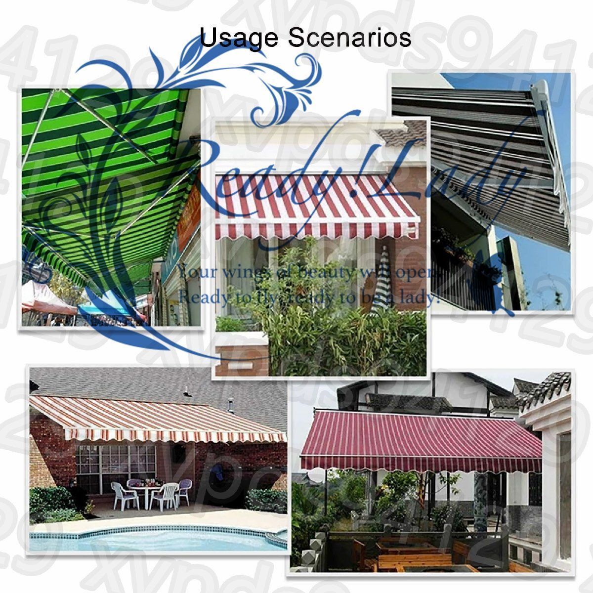 屋外手動伸縮キャノピー 庭用300