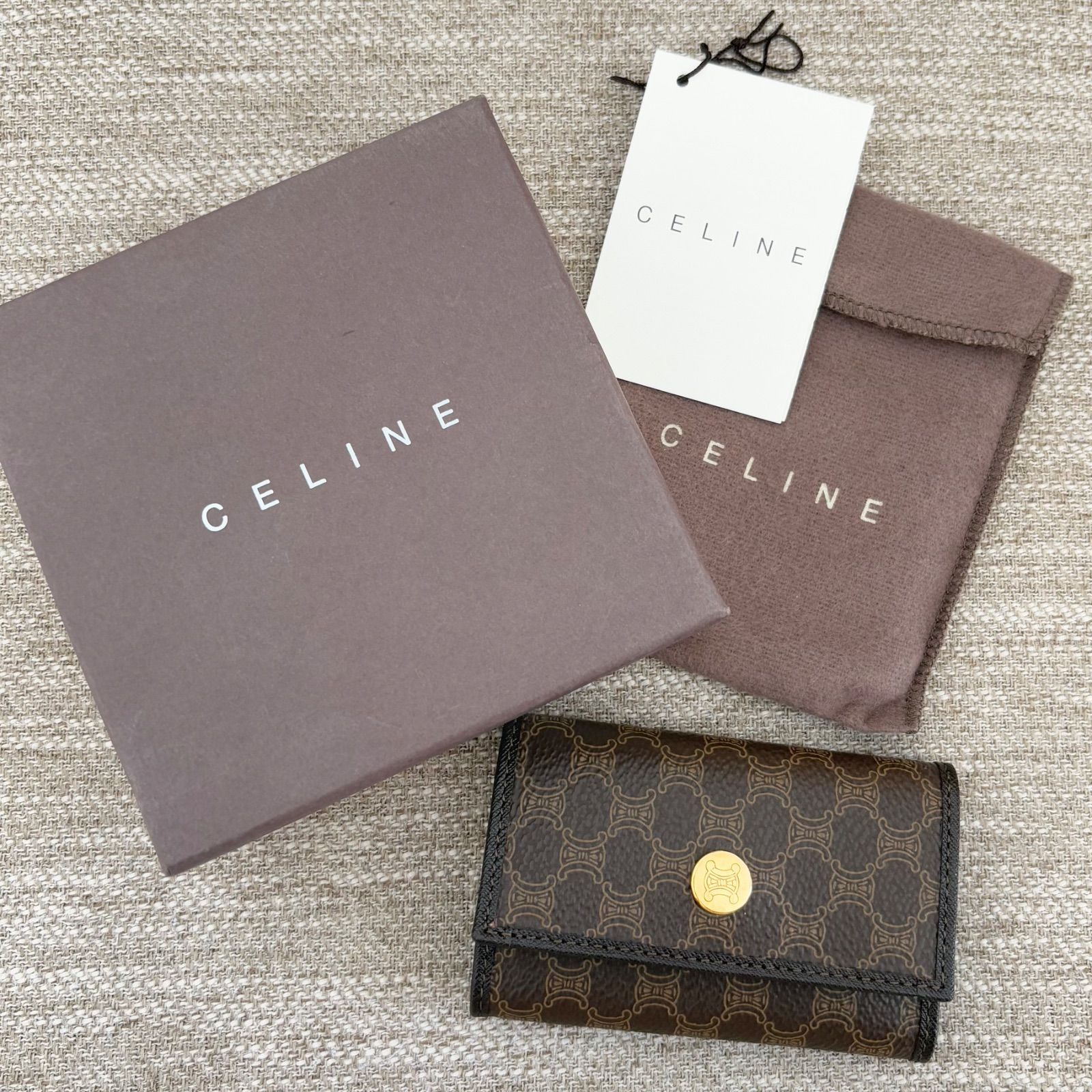 【美品】CELINE キーケース　マカダム　6連　ロゴ　ブラック　黒 楽天市場】CELINE(セリーヌ) マカダム 6連キーケース 黒