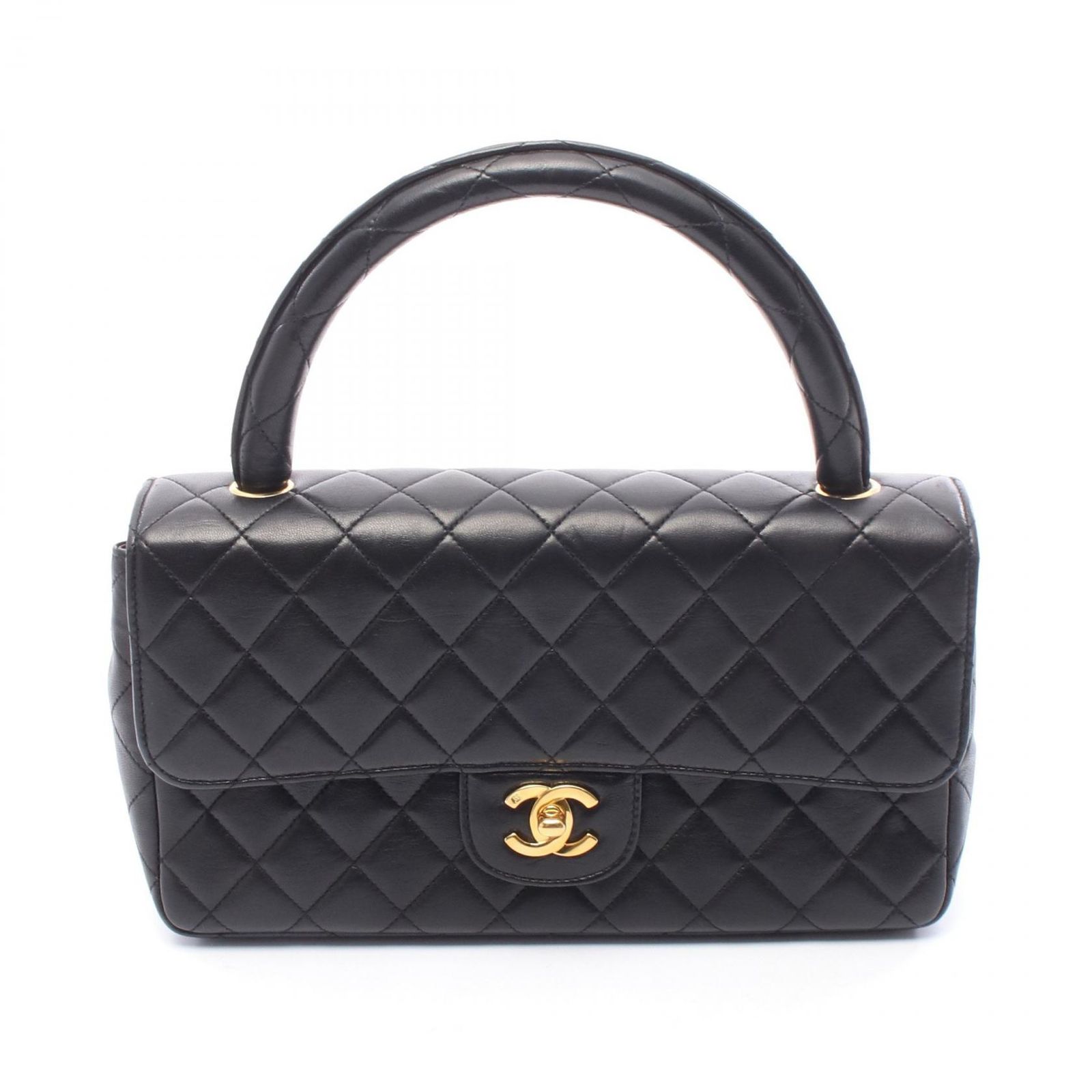 シャネル　マトラッセ 親バッグ　エナメル　ハンドバッグ　ブラック　美品 CHANEL シャネル 親子バッグ マトラッセ ハンドバッグ