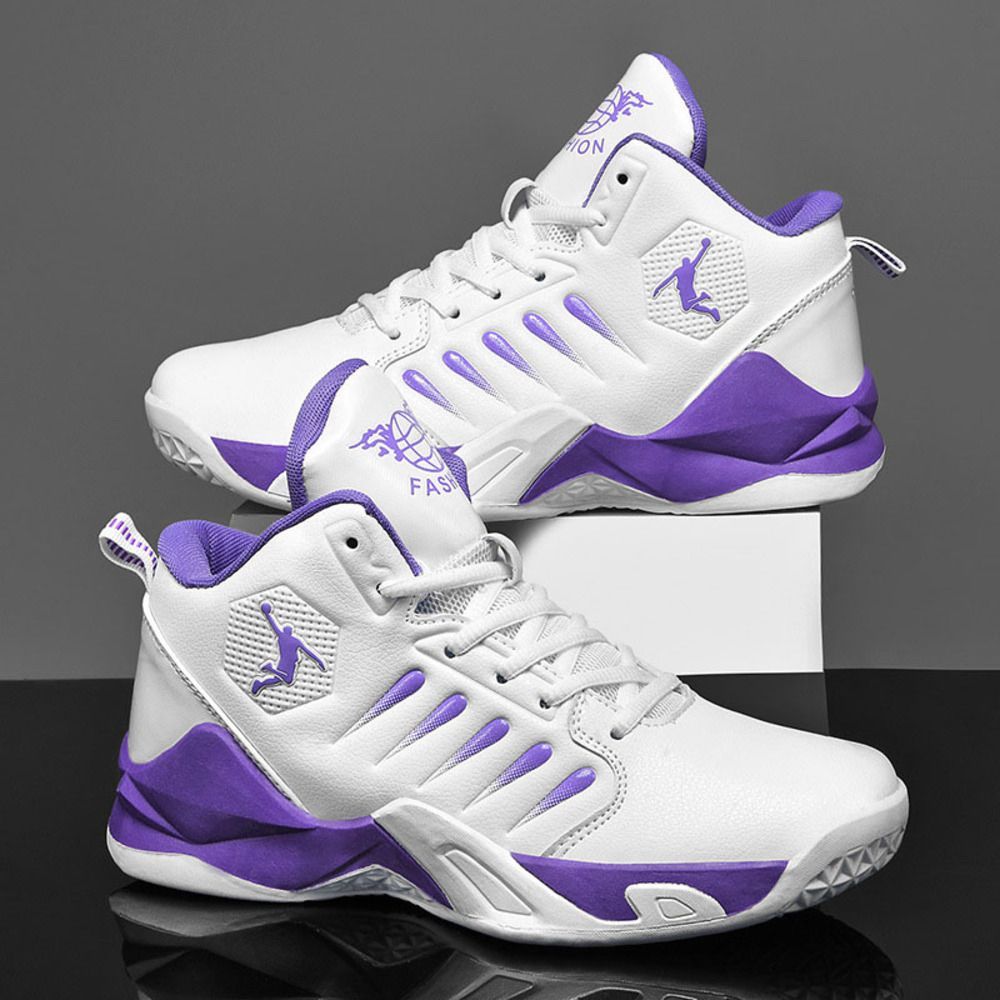 ☆ ホワイト×パープル ☆ 44(27cm) ☆ バスケットシューズ pmybs9136  