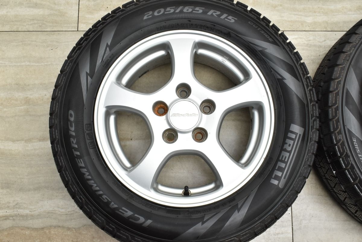 【良好品】ホンダ 純正オプション モデューロ 15in 6J +50 PCD114.3 ピレリ アイスアシンメトリコ 205/65R15 ステップワゴン オデッセイ