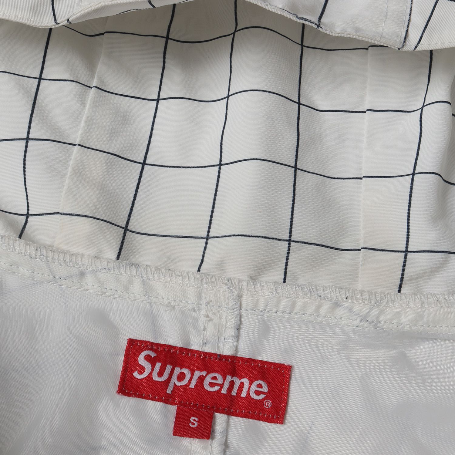 Supreme シュプリーム ジャケット サイズ:S 19AW ウインドウペンチェック ロゴ ヘビーナイロン アノラック パーカー Heavy  Nylon Anorak ブルゾン ハーフジップ プルオーバー フーディー ホワイト 白 アウター【メンズ】 - メルカリ