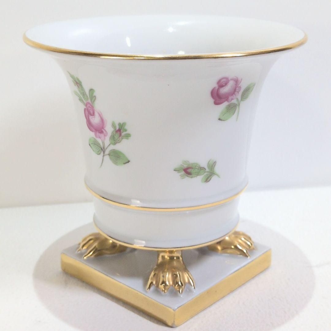 ヘレンド ウィーンの薔薇 ミニ アンピール ベース 花瓶 脚付き 四脚