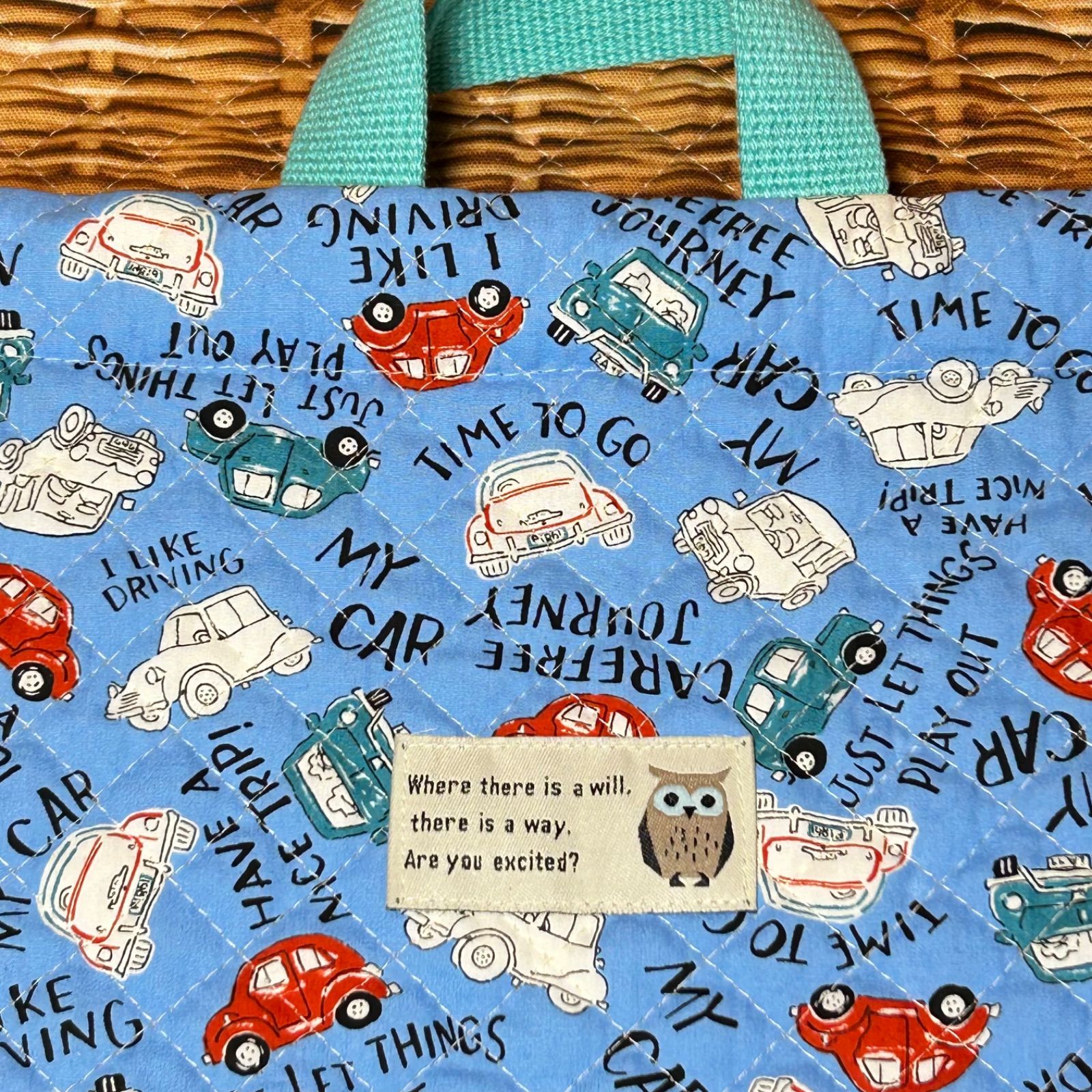 520 巾着袋 35×30 おむつ入れ お着替え袋 ブルー お道具入れ 上履き