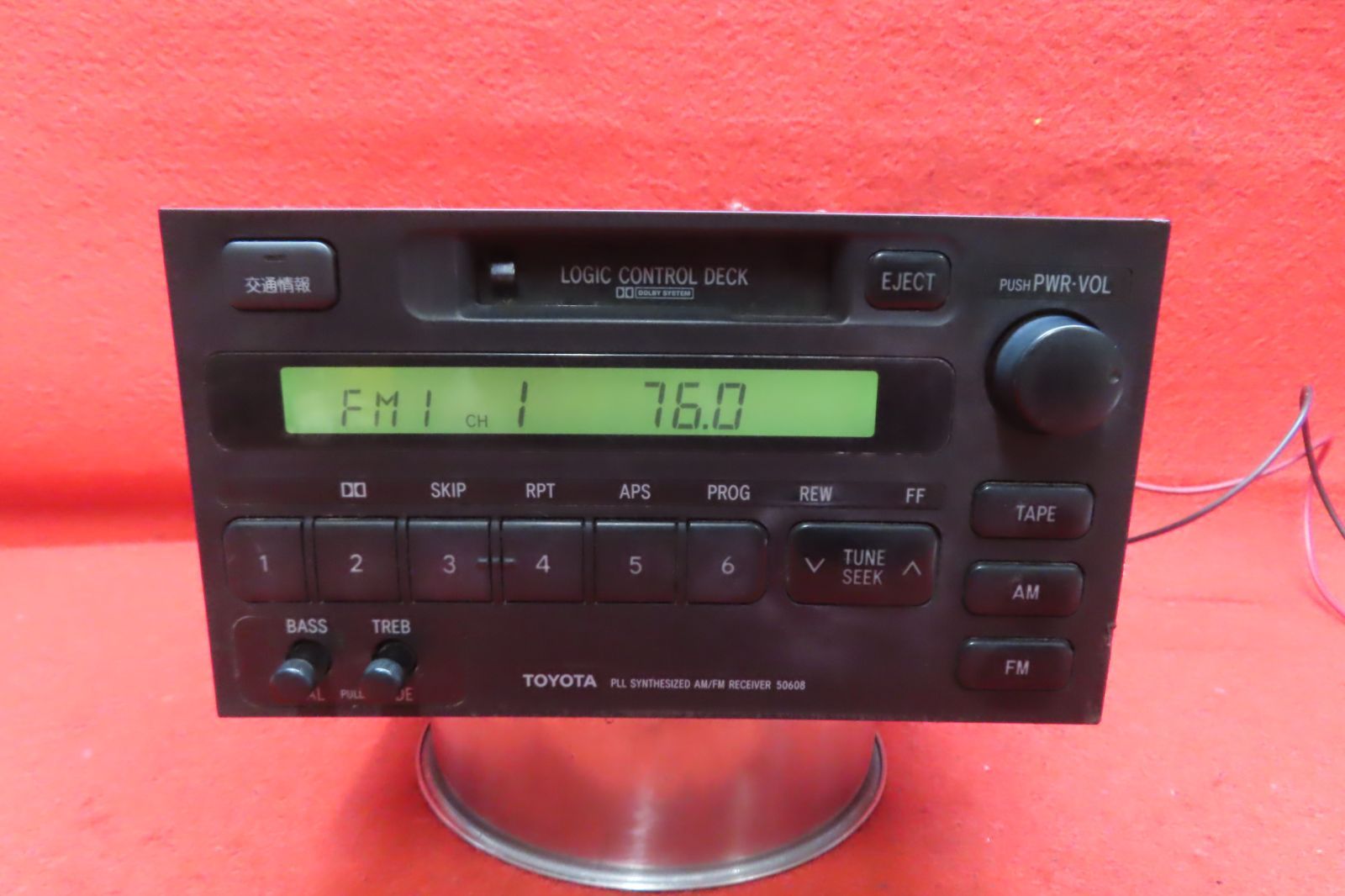 ＊CS1435＊動作保証付/トヨタ純正 CORSA コルサ EL53　86120-2A200　カセットプレーヤー　デッキ　カーオーディオ　2DIN　本体のみ