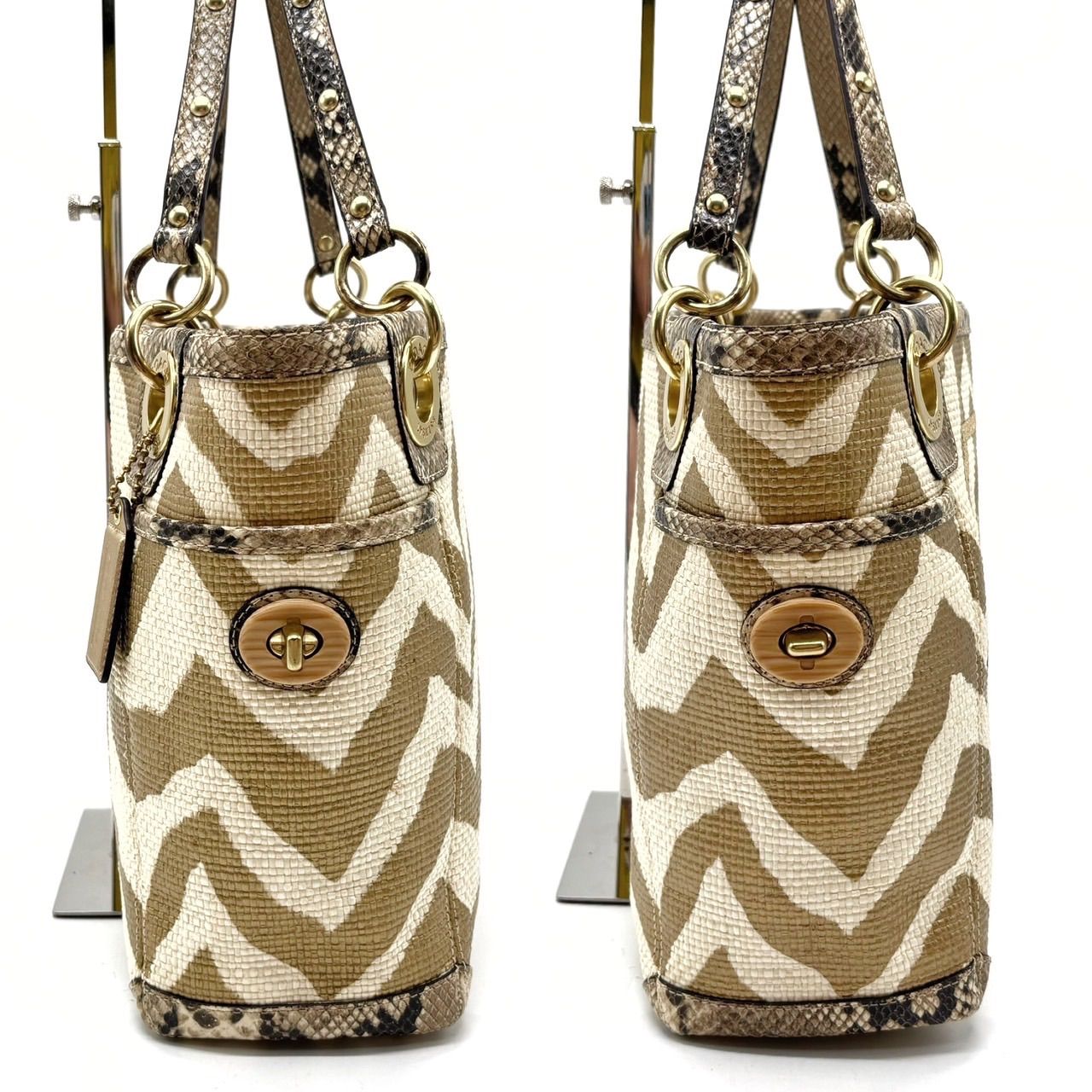 ✨良品✨ COACH コーチ トートバッグ ハンドバッグ ターンロック