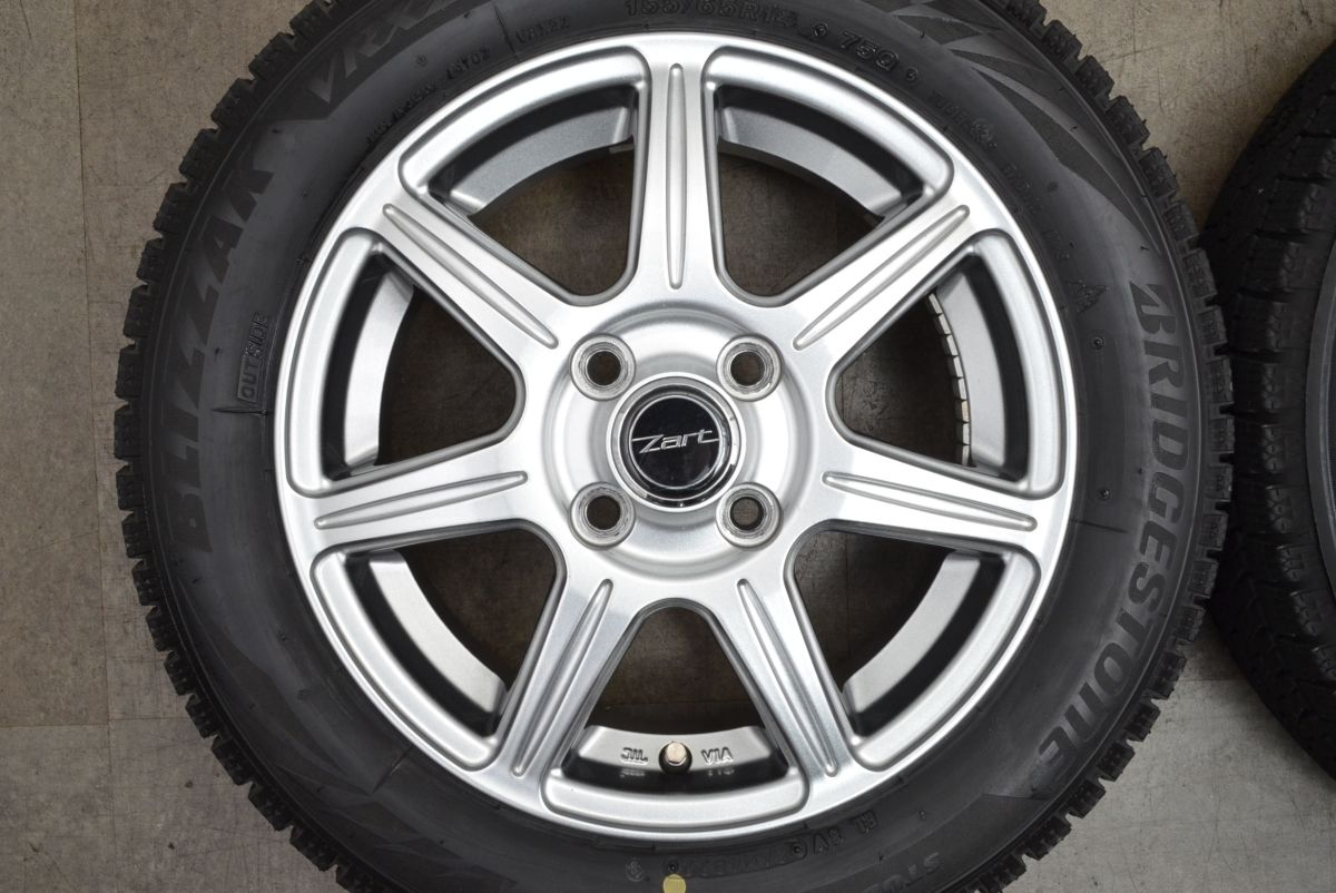 バリ溝】Zart 14in 4.5J +45 PCD100 2022年製 ブリヂストン ブリザック  