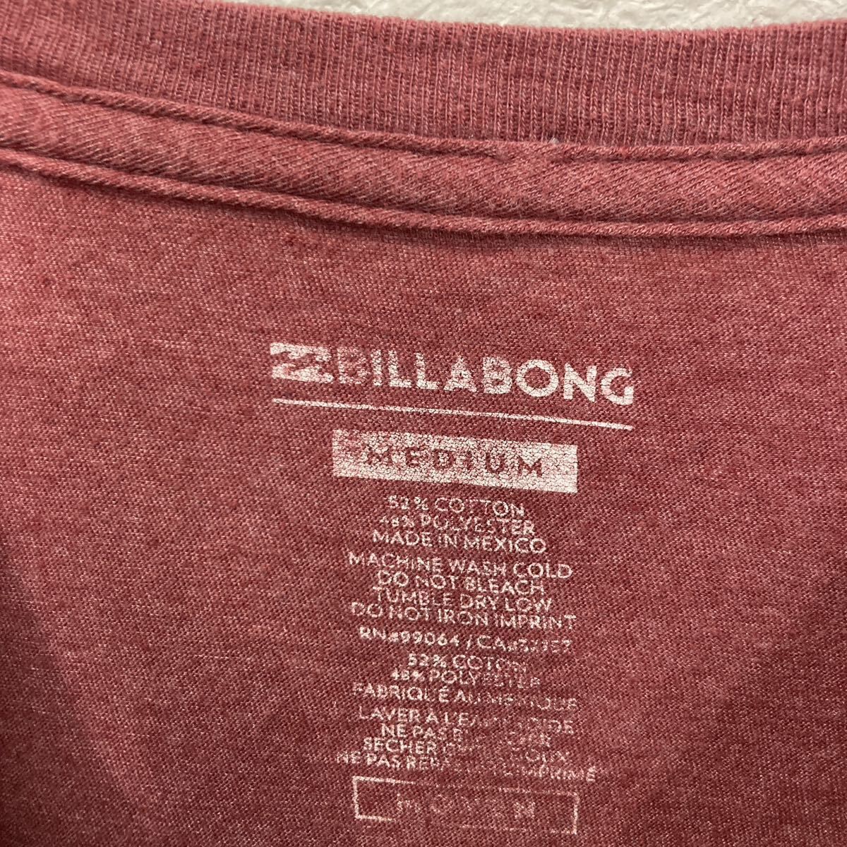 BILLABONG 半袖 プリント Tシャツ ビラボング M ピンク クルーネック 古着卸 アメリカ仕入 a607-6503