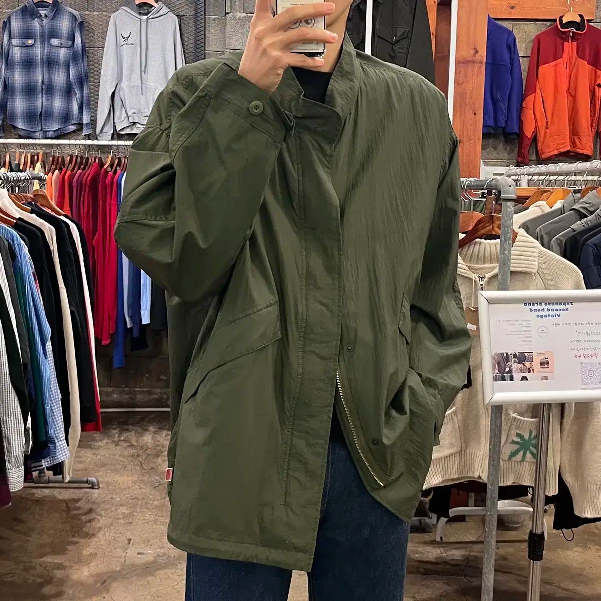 【雷市場（ポンジャン）商品韓国直送】 Hinson FREAK'S STORE(フリークスストア) ヒンソン ナイロン フィッシュテールパーカー パーカー （ L ）