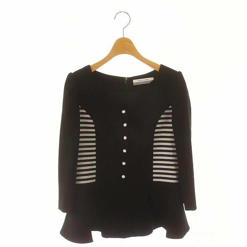 ボーダーズアットバルコニー 22AW BD2221-3C-02 ﾎﾜｲﾄ×ﾌﾞﾗｯｸ HEART NECK  