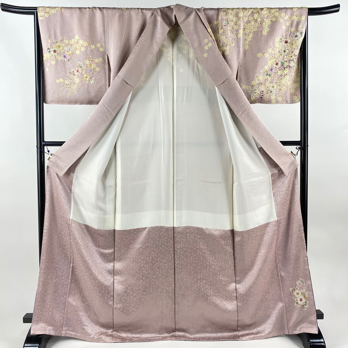 訪問着 身丈170cm 裄丈66.5cm M 袷 徳永憲峯 落款 辻が花 銀通し 金彩  