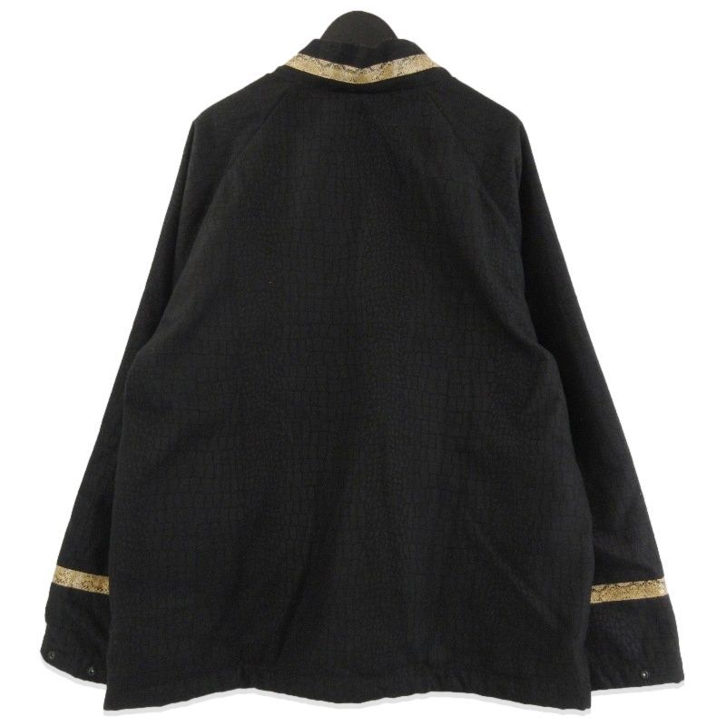AiE エーアイイー ジャガード プルオーバー ジャケット クロコ柄 Croc Jacquard Pullover Jacket ポリエステル ブラック 黒 L 71013524