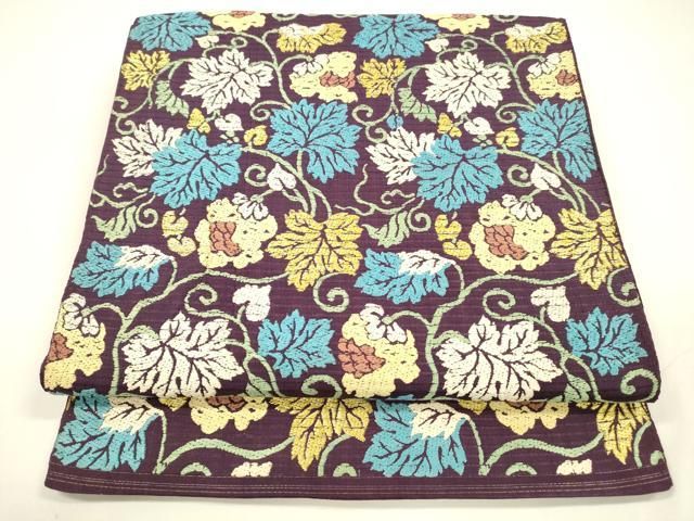 平和屋着物＊夏物 アンティーク 大正ロマン 六通柄 本袋帯 唐織 花唐草文 金糸 正絹 DAAY8158cm