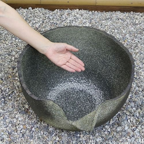 水鉢金魚鉢水晶天然石水晶粒付き 水鉢金魚鉢水晶天然石水晶粒付き
