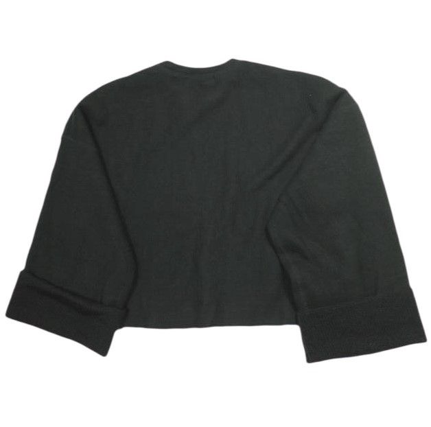 SACRA サクラ 24AW 日本製 WOOLEN COTTON TOP ウールコットントップス 124550091 38 BLACK トレーナー プルオーバー トップス g23586