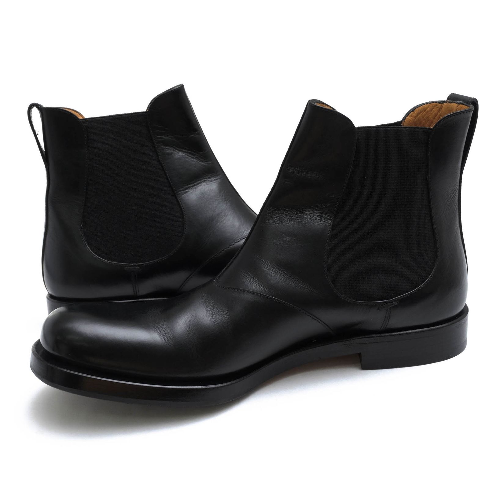 MBアイテム　ブラック サイドゴアブーツ レザー　サンローラン風 MBアイテム ブラック サイドゴアブーツ レザー サンローラン風