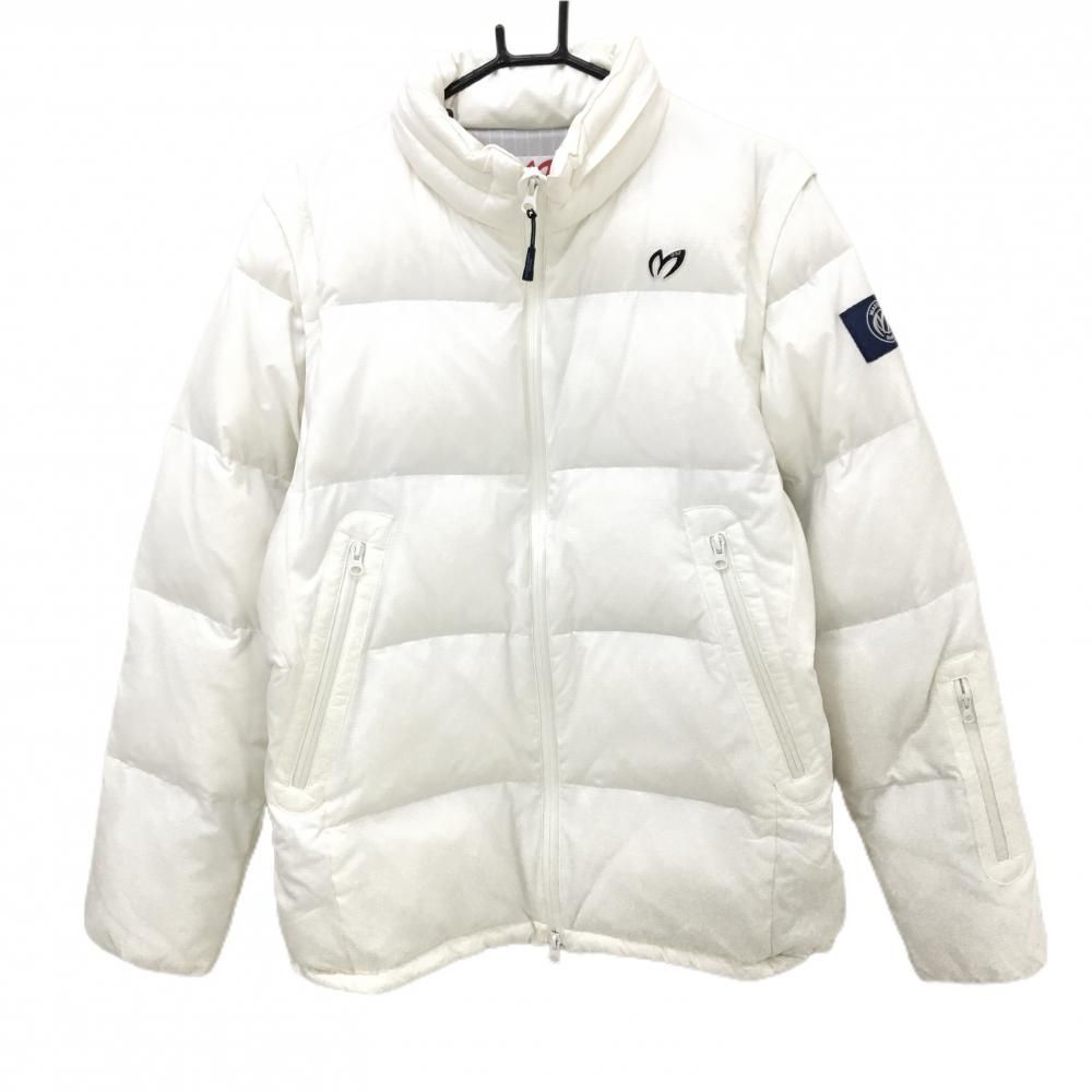 マスターバニー 2WAYダウンジャケット 白 蓄熱裏地 袖着脱可 フード収納可 メンズ 6 XL ゴルフウェア MASTER BUNNY EDITION
