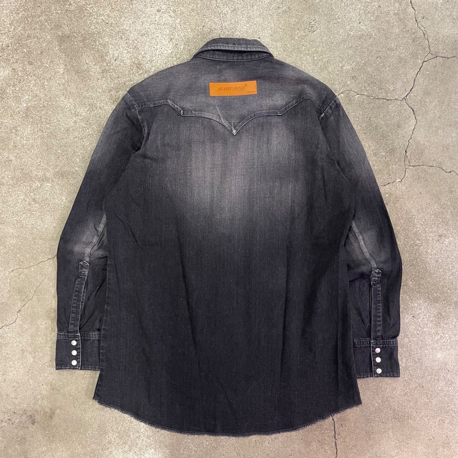 24ss MASU MASUBOYS WESTERN SHIRT FADED INDIGO MBSS-SH0224 ジップアップ ウエスタン デニムシャツ インディゴ 46