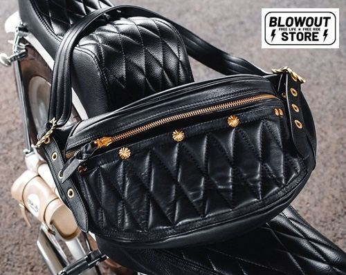 Blowout 本革 ライディングバッグ キルティング ダイヤモンドカット