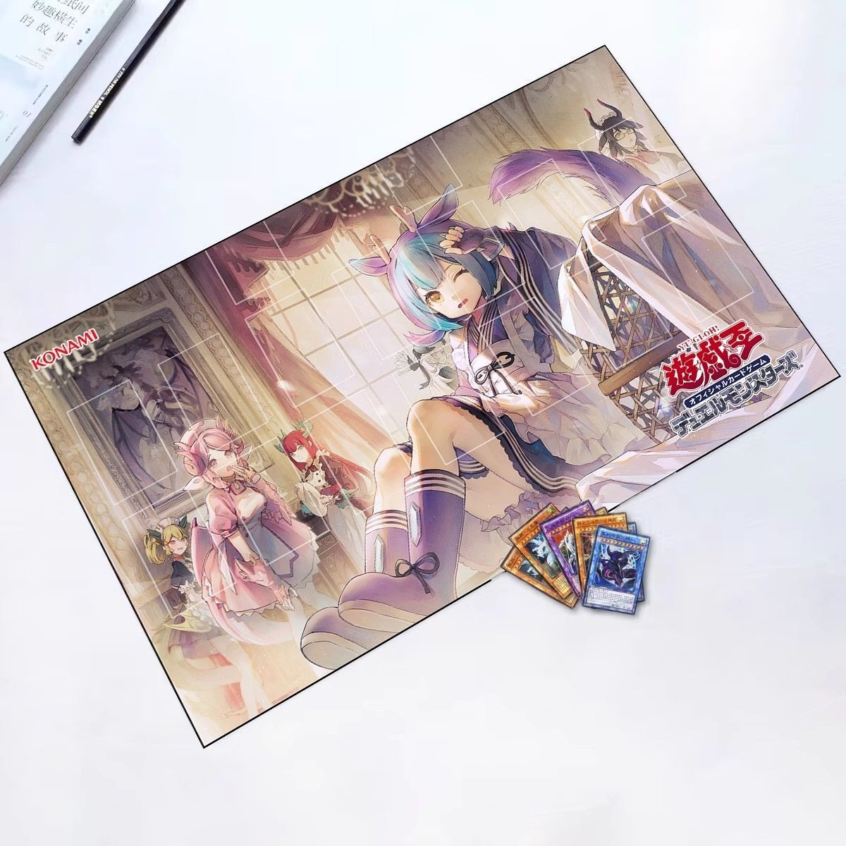 遊戯王」ドラゴンメイド ラバー製プレイマット＆スリーブ 新品未