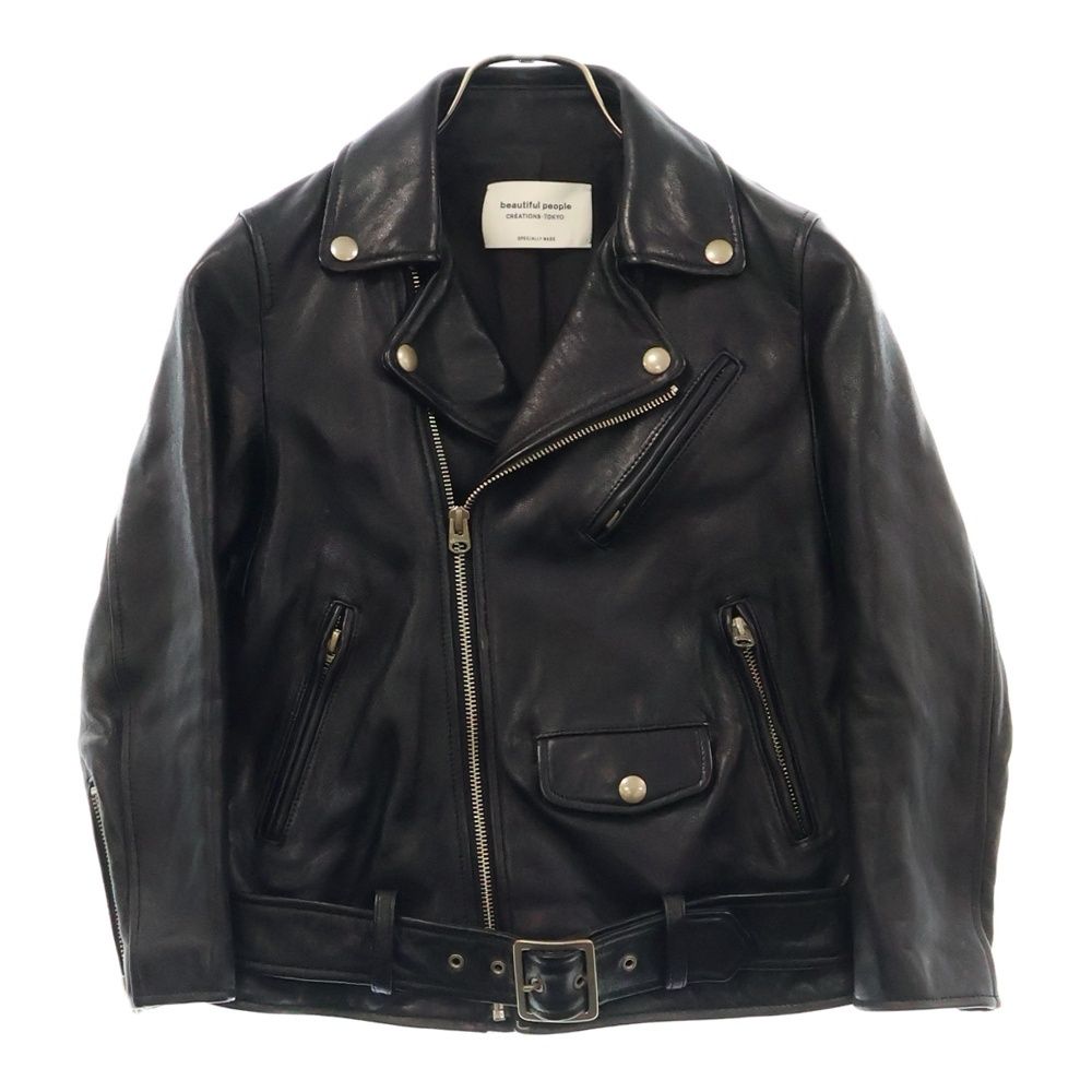 beautiful people ビューティフルピープル leather riders jacket ヴィンテージレザー シープスキン ライダースジャケット キッズシリーズ ブラック キッズ 1000402411