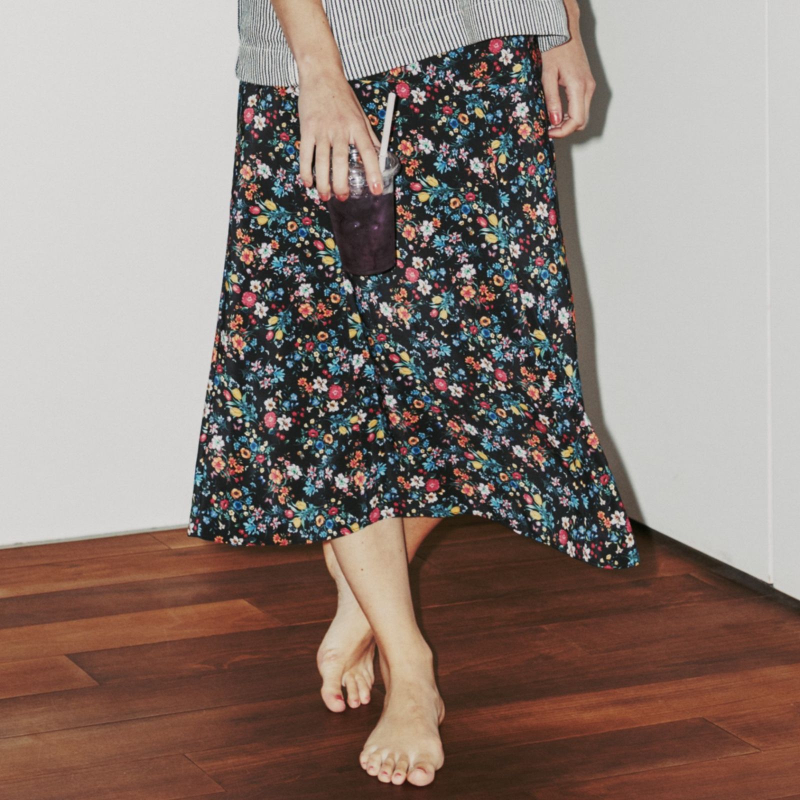 7月下旬発送予定 MEYAME メヤメ BEAUTIFUL SKIRT (FLOWER) BLACK